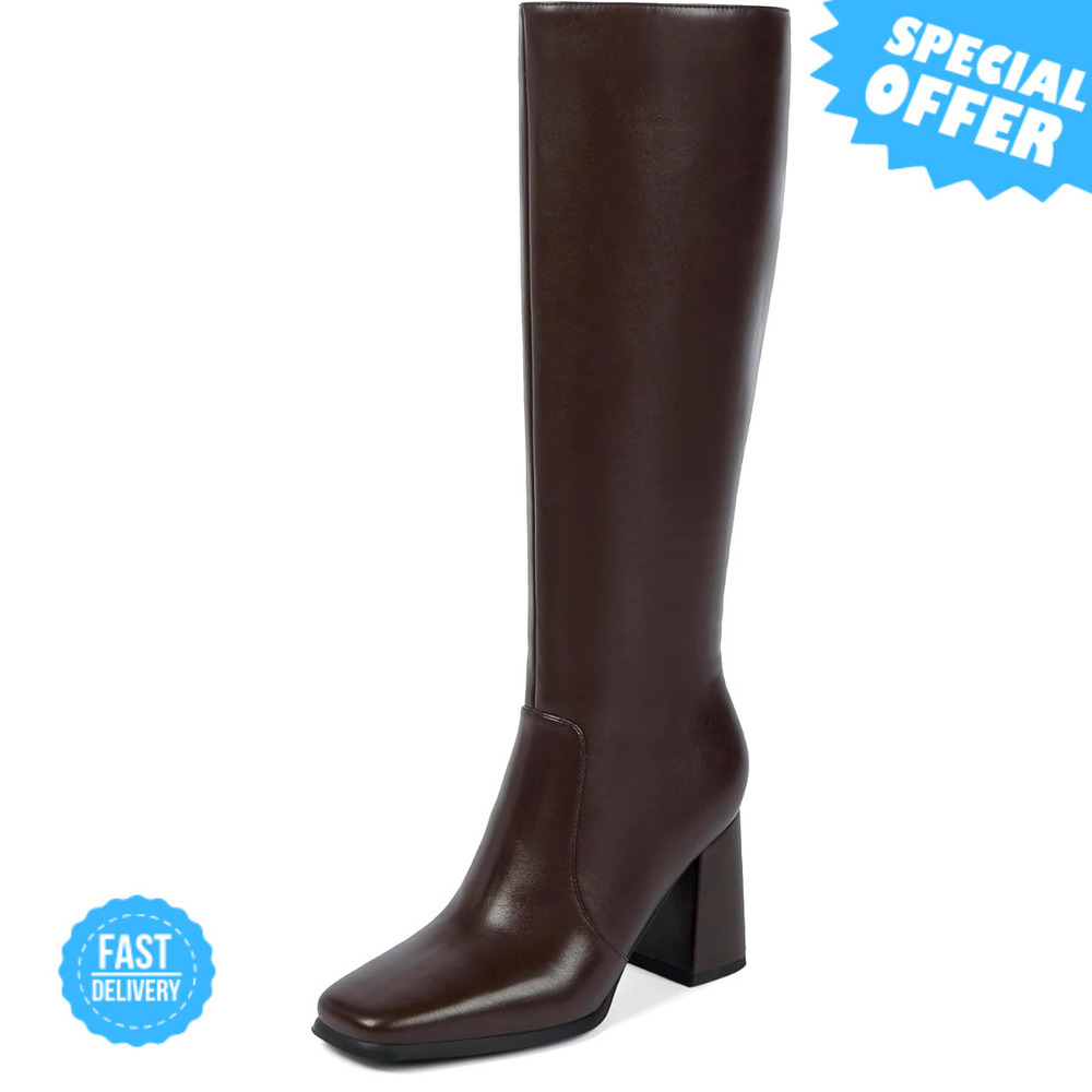 BRAND NEW Modatope Knee High Boots - Chunky Heel & Side Zipper